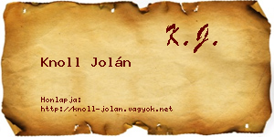Knoll Jolán névjegykártya