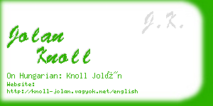 jolan knoll business card